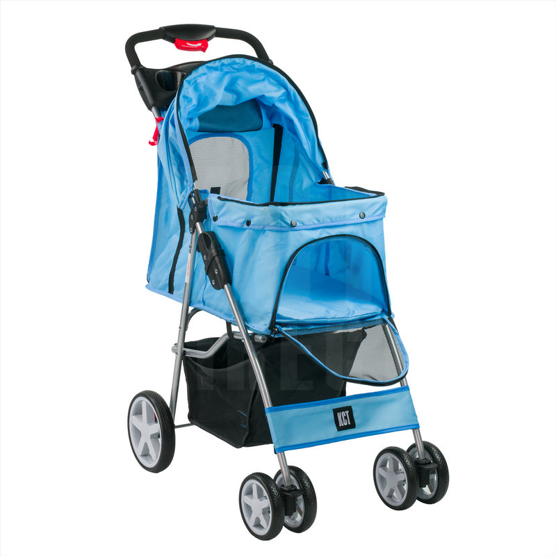 Hooded Pet Stroller - Blue