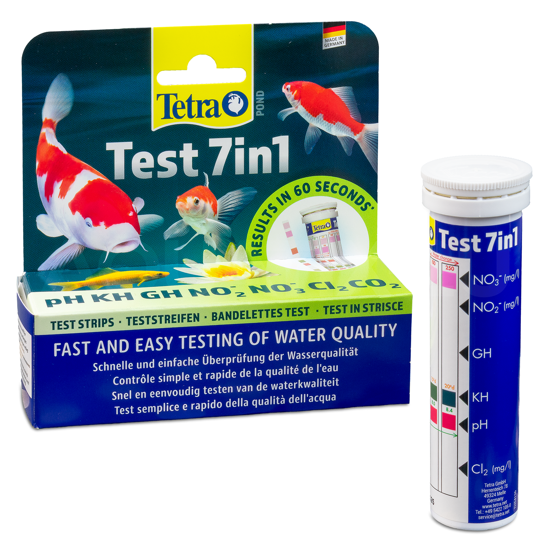 Tetra Pond Test Strips 7 in 1 Quick and Easy Water Parameters Test