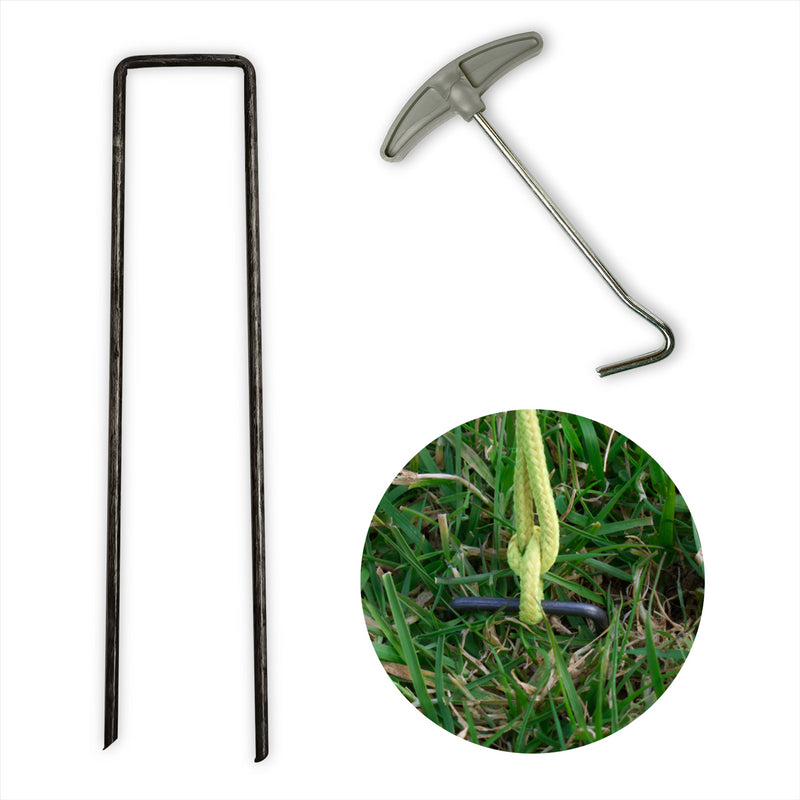 U Shape Garden Ground Stakes With Peg Puller