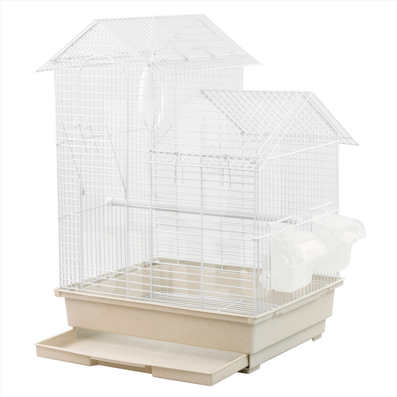 KCT Santiago Small Exotic Bird Travel Cage - White