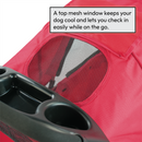 Hooded Pet Stroller with Rain Cover - Red