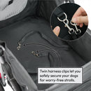 Hooded Pet Stroller with Rain Cover - Black