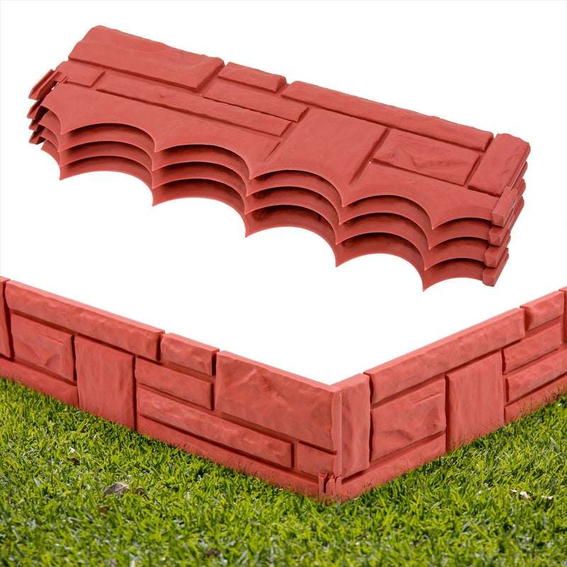 KCT Red Brick Wall Garden Border Edging