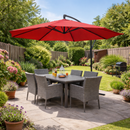 KCT 3m Large Cantilever Garden Parasols with Optional Base / Cover