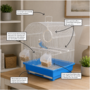 KCT Rosario Small Exotic Bird Travel Cage - Blue