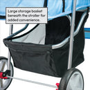 Hooded Pet Stroller with Rain Cover - Blue