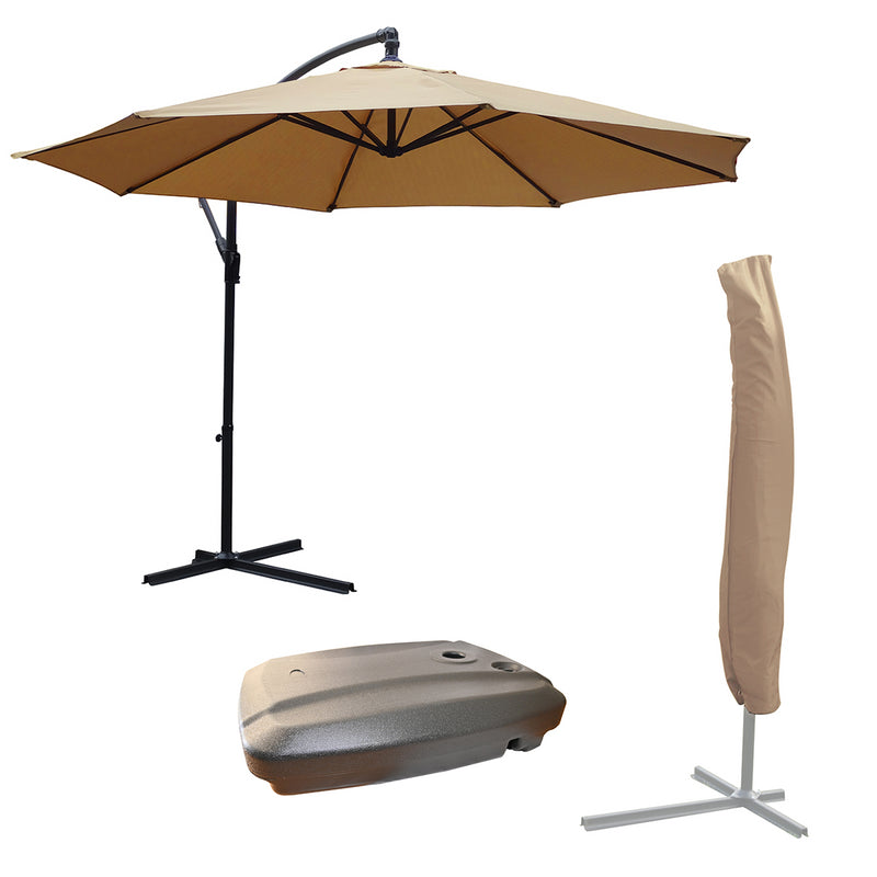 KCT 3m Large Cantilever Garden Parasols with Optional Base / Cover