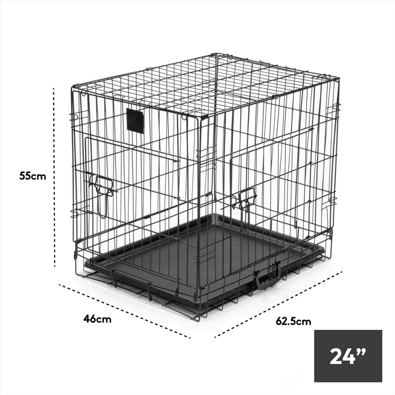 KCT Folding Pet Crates with Plastic Tray