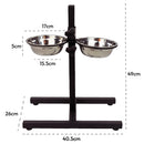 KCT Adjustable Height Pet Dog Feeding Stand with 2 Bowls - Medium