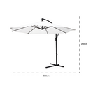 KCT 3m Large Cantilever Garden Parasols with Optional Base / Cover