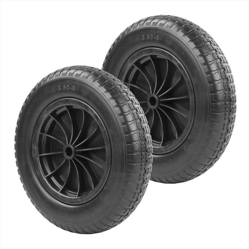 KCT Wheelbarrow Wheels 14" & Axle 128x20mm
