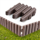 KCT Brown Wood Effect Garden Palisade Edging  - Pack of 8 Panels
