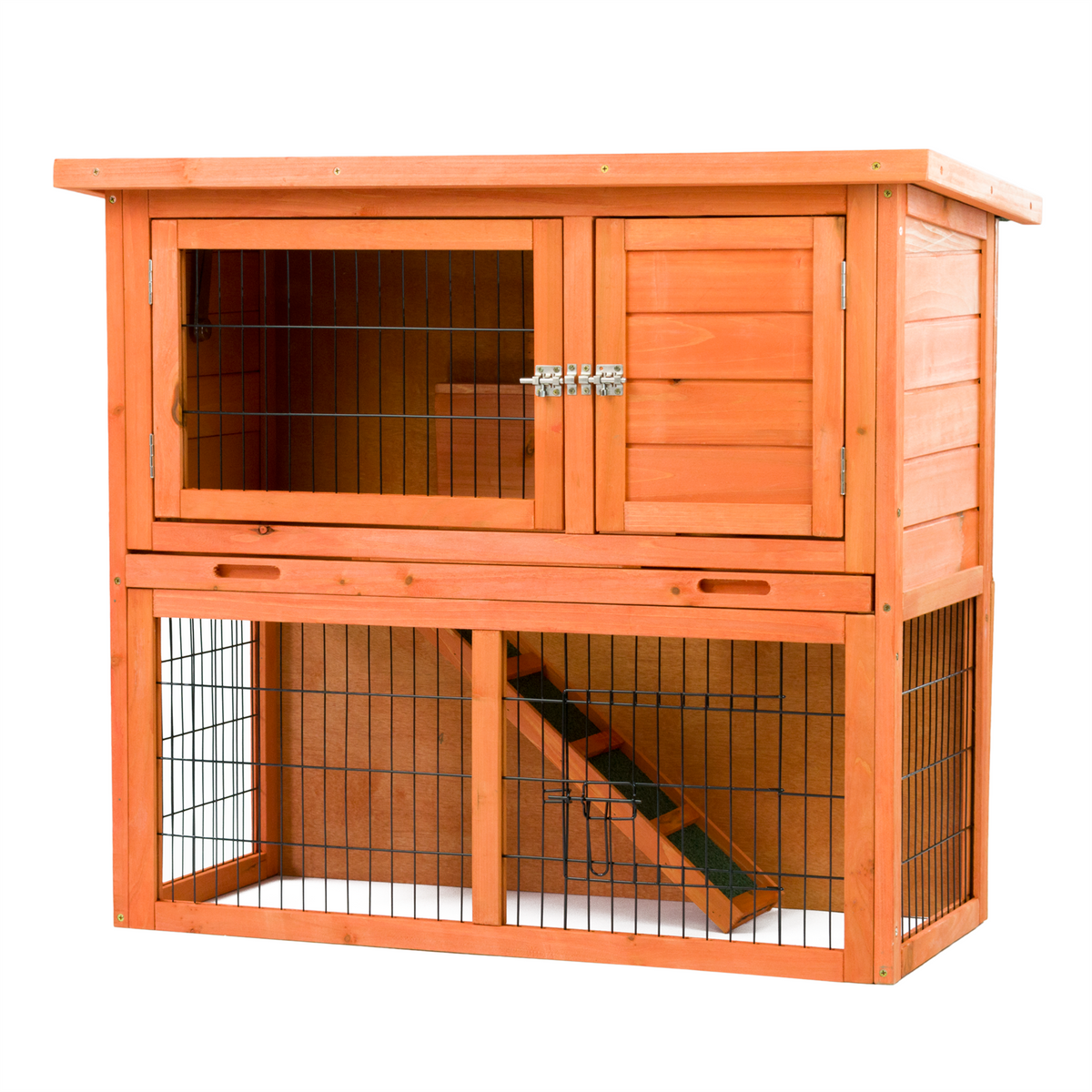 KCT Wooden Monza Rabbit Hutch with Run 3ft Tier Guinea Pig Cage