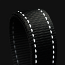Black Dog Lead with Reflective Stitching
