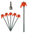 Screw In Tent Pegs With Drill Adapter