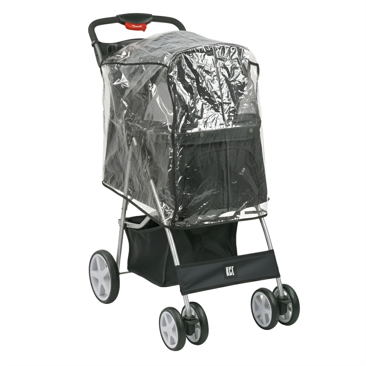 vivo dog stroller parts KCT Hooded Foldable Pet Stroller + Rain Cover - Black