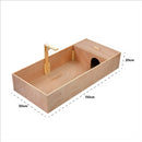 KCT Wooden Tortoise Table with Hide and Lamp Arm