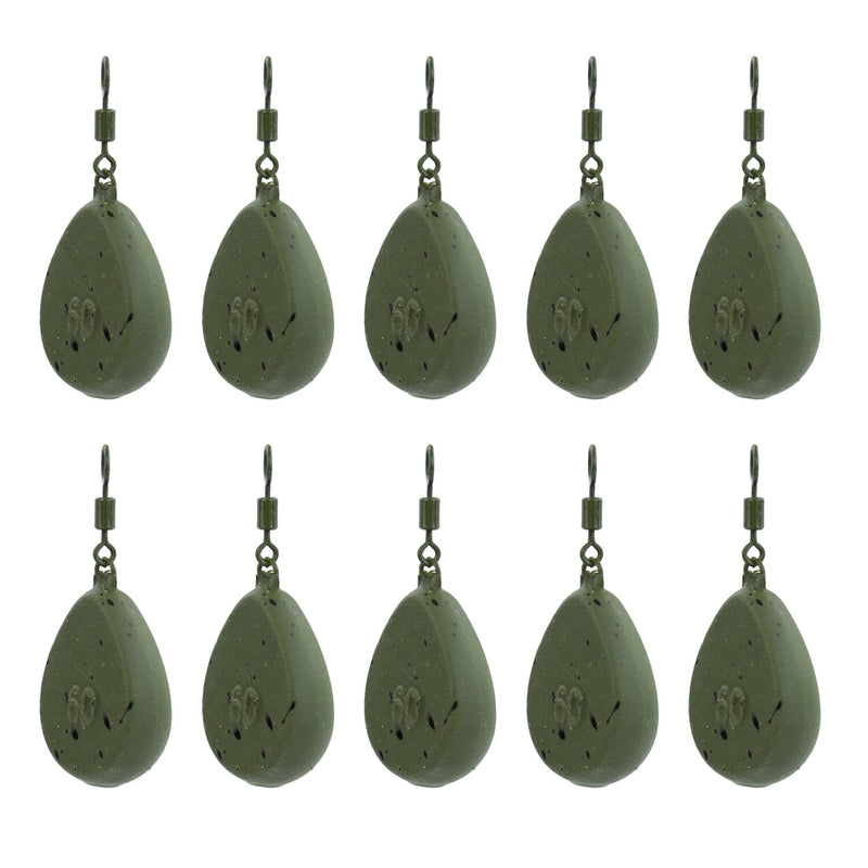Flat Pear Lead Fishing Weights – 10 Pack