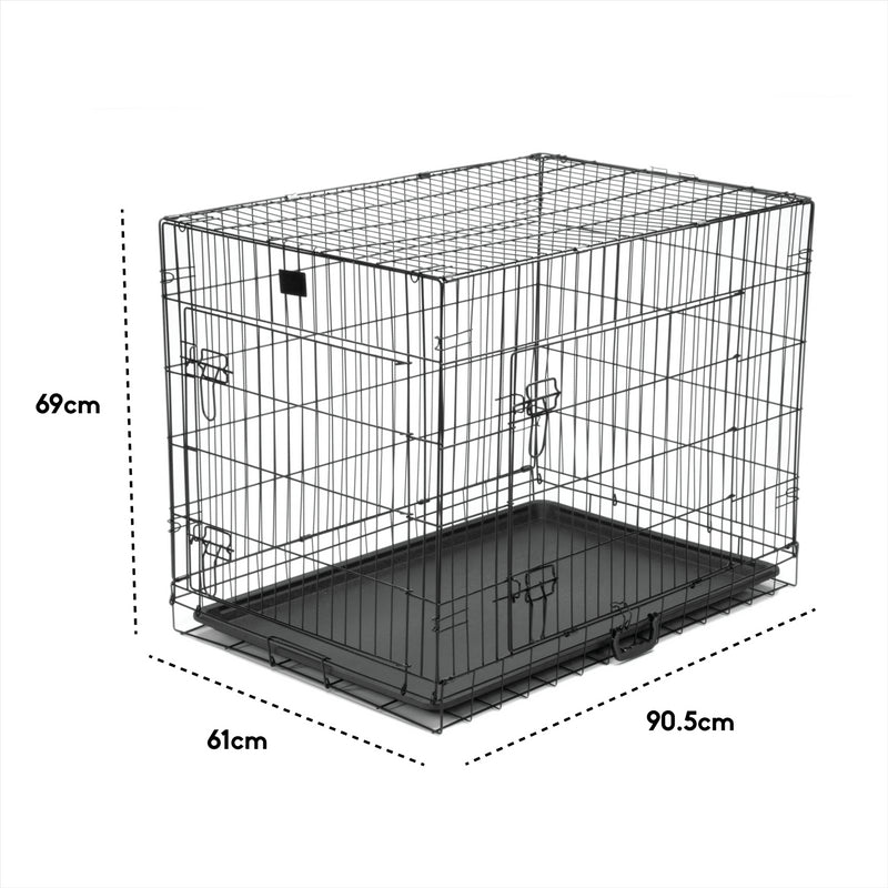 KCT Folding Pet Crates with Plastic Tray