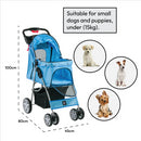 Hooded Pet Stroller - Blue