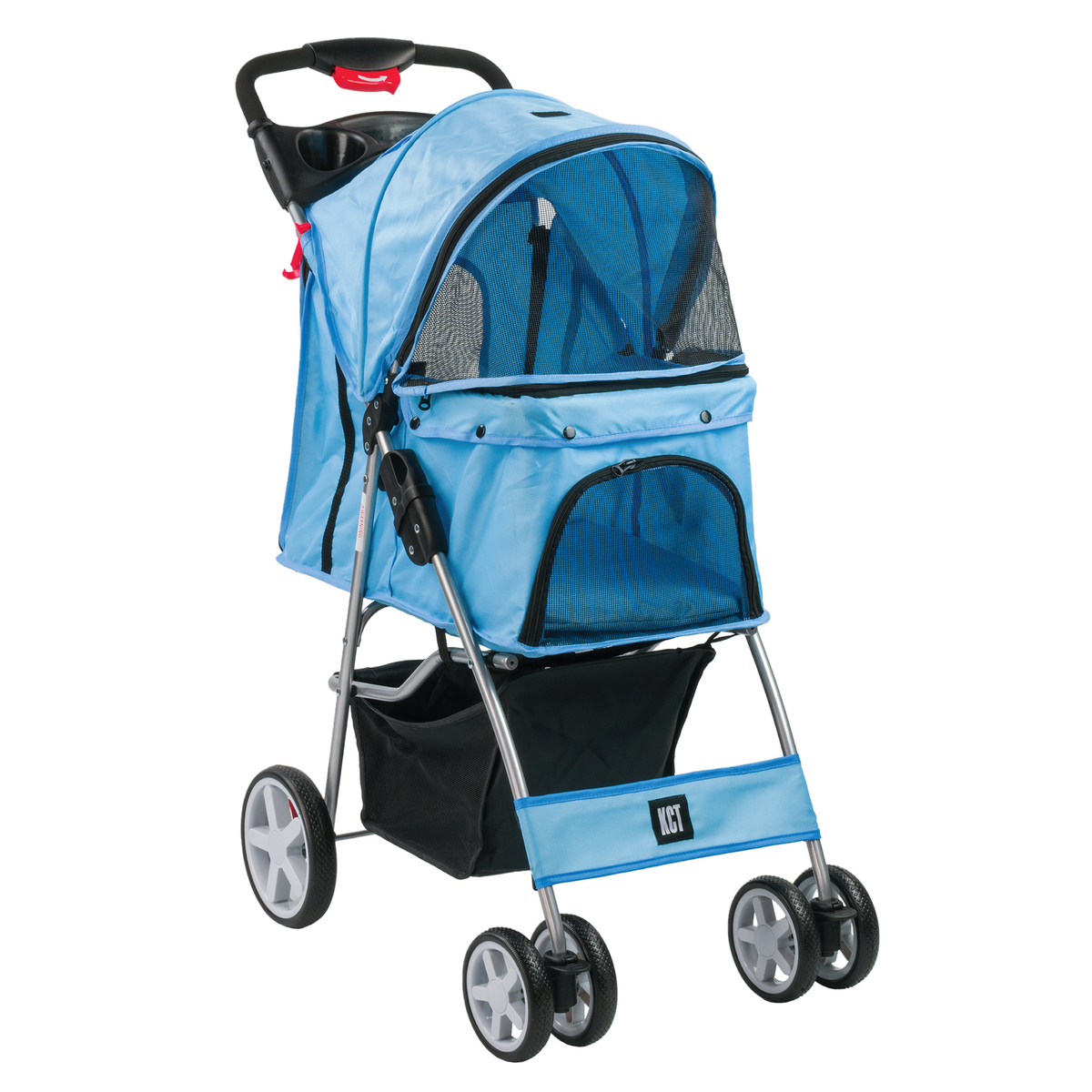 dog stroller blue KCT Foldable Hooded Dog Stroller - Blue