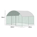 KCT 2.5x3m Walk In Chicken Pet Run with Curved Roof