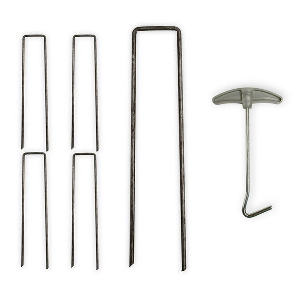 U Shape Garden Ground Stakes With Peg Puller
