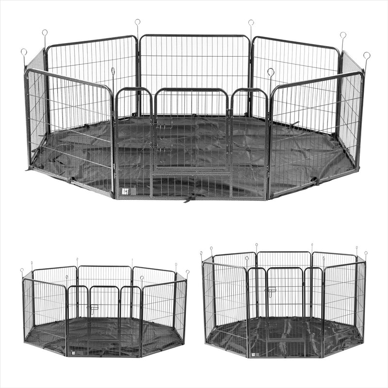 8 Side Heavy Duty Pet Play Pens Run with Optional Base / Cover