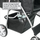 Hooded Pet Stroller with Rain Cover - Black