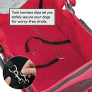 Hooded Pet Stroller with Rain Cover - Red