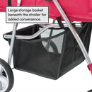 Hooded Pet Stroller with Rain Cover - Red