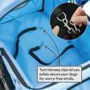 Hooded Pet Stroller with Rain Cover - Blue