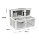 KCT Ancona 4ft Rabbit Hutch with Extended Run - Grey