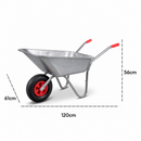 KCT 80 Litre Garden Galvanised Steel Wheelbarrow