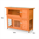 KCT Milan Large Two Tier Rabbit Hutch with Enclosed Run
