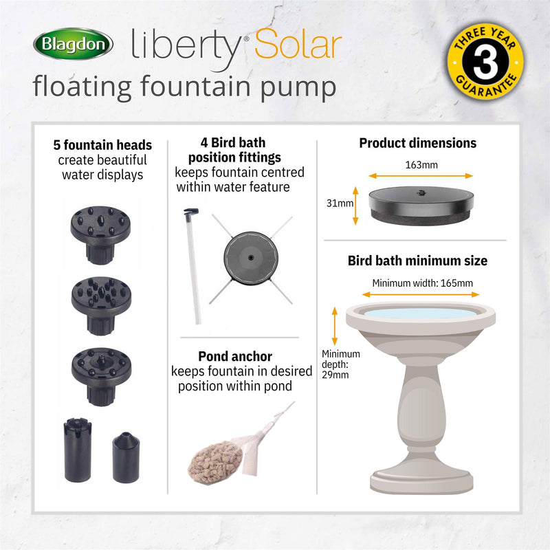 Blagdon Liberty Solar 180 Floating Fountain Pump