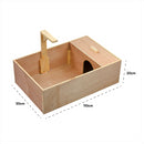 KCT Wooden Tortoise Table with Hide and Lamp Arm