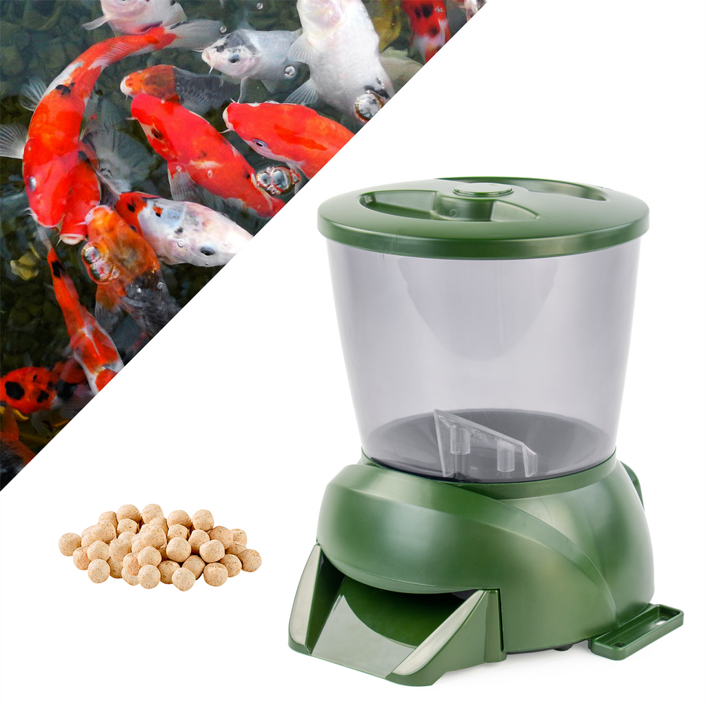 Pisces Automatic Fish Feeder Koi Pond Feed Pellet Dispenser Timer