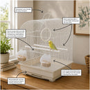 KCT Rosario Small Exotic Bird Travel Cage - White