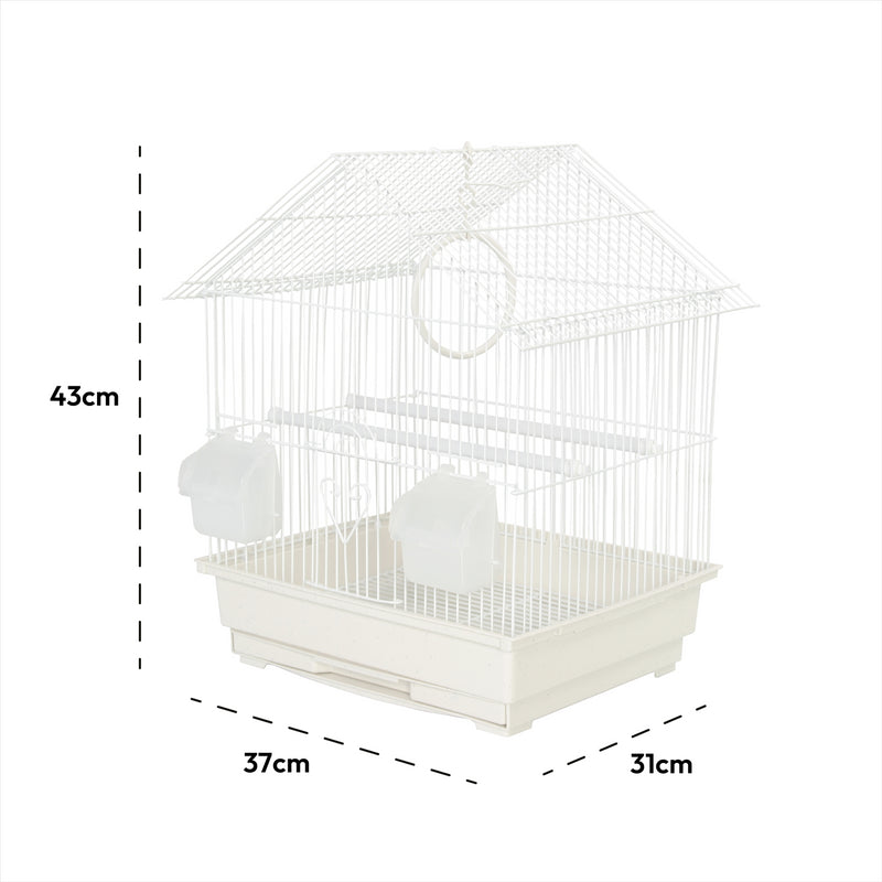 KCT Lima Small Exotic Bird Travel Cage - White