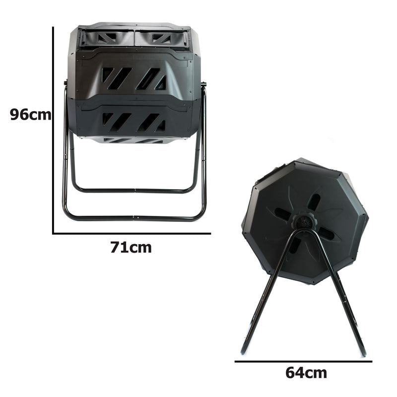 Rotating Garden Compost Tumbler - 160L