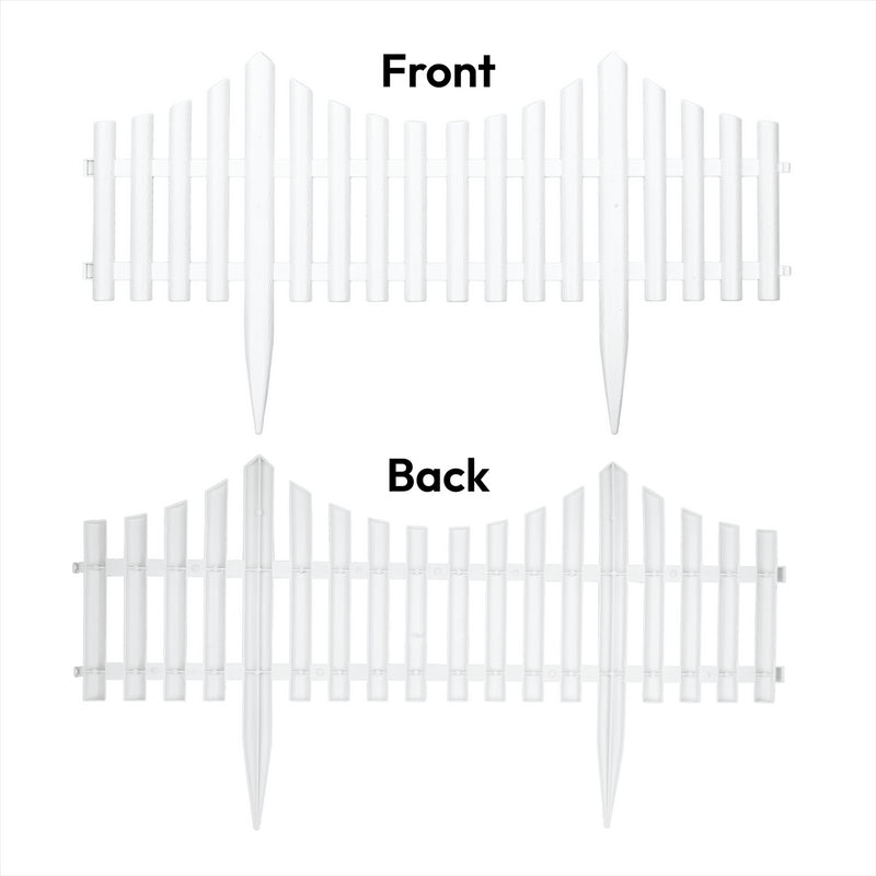 KCT White Picket Fence Garden Border - Pack of 8 panels