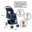 Hooded Pet Stroller - Blue