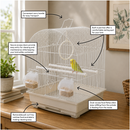 KCT Rosario Small Exotic Bird Travel Cage - White