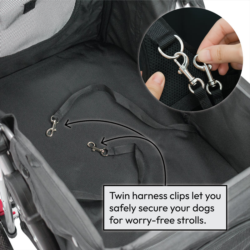 Hooded Pet Stroller - Black