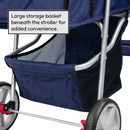 Hooded Pet Stroller with Rain Cover - Blue