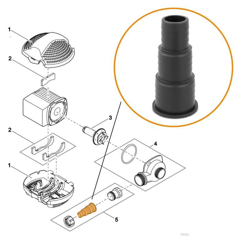 Oase - Part 25218 Replacement Stepped Hose Tail Nozzle  1 1/2 Inch