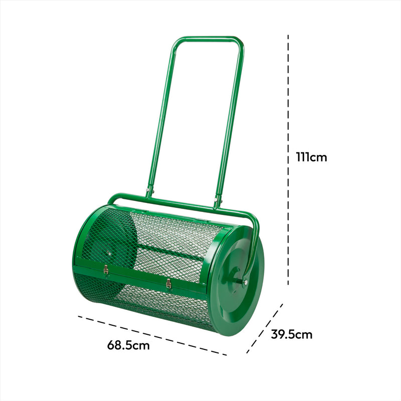 KCT Rolling Garden Lawn Compost Spreader - 76L