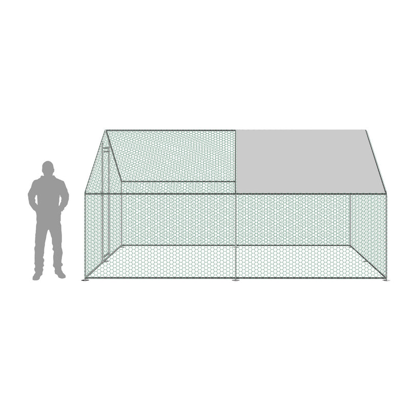 KCT 4x3m Walk In Galvanised Chicken Pet Run
