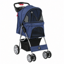 Hooded Pet Stroller - Blue